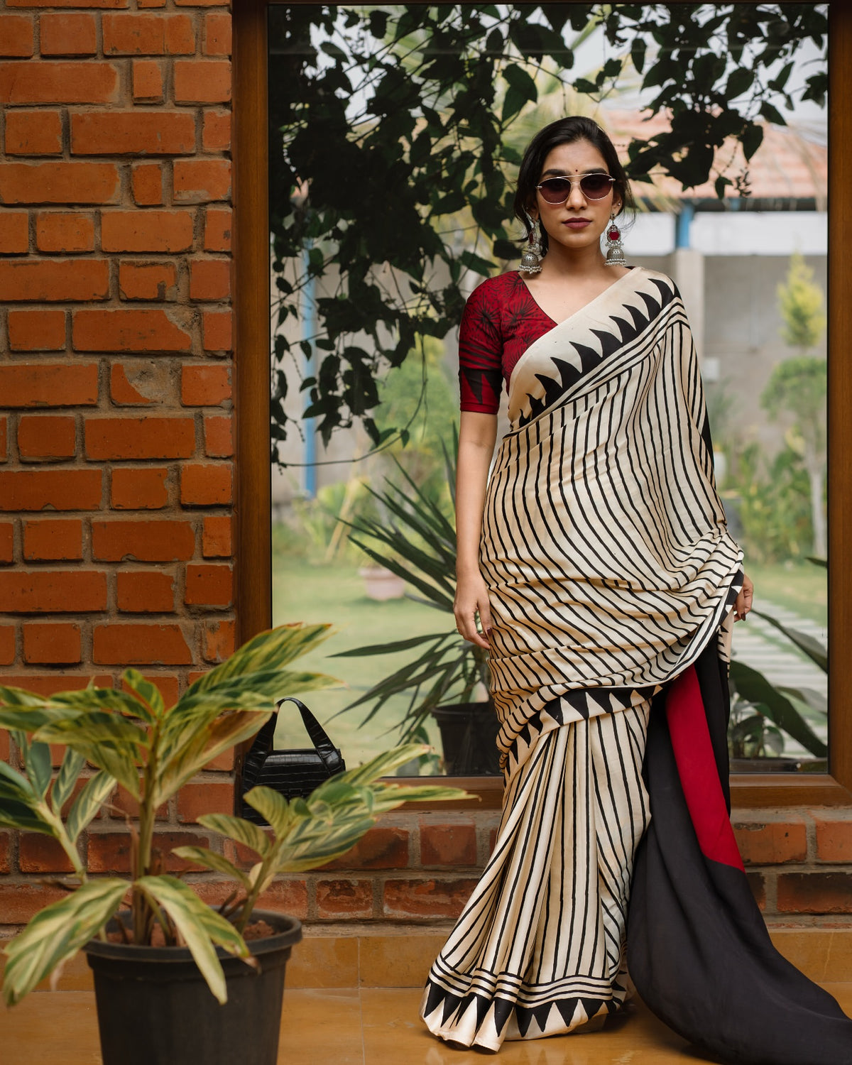 Bollywood Pure Japan Crape Silk & Gajji Silk Bollywood Saree with Printed Blouse