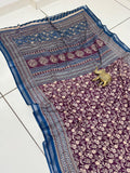 Jaipuri Hand Block Printed Soft Cotton Mulmul Saree ,Sanganeri Cotton Malmal Saree, Bagru Cotton Saree, Batic / Batik Print Cotton saree With Attached Blouse Piece