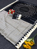 Bollywood Pure Japan Crape Silk & Gajji Silk Bollywood Saree with Printed Blouse