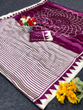 Bollywood Pure Japan Crape Silk & Gajji Silk Bollywood Saree with Printed Blouse