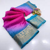Jalpari Saree Dola Print Sparkle Zari Jacquard Border Beautiful Border Saree