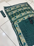 Jaipuri Hand Block Printed Soft Cotton Mulmul Saree ,Sanganeri Cotton Malmal Saree, Bagru Cotton Saree, Batic / Batik Print Cotton saree With Attached Blouse Piece