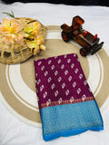 JAQURD BODAR DOLA SILK SPARKLE ZARI FLOWER PRINT