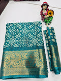 DOLA SILK SPARKLE ZARI BANDHNI PATOLA PRINT JAQURD BODAR