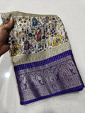 Dola Jequard Border Digital Warli Printed Beautiful Art Work Saree