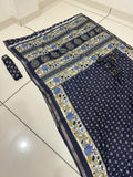 Jaipuri Hand Block Printed Soft Cotton Mulmul Saree ,Sanganeri Cotton Malmal Saree, Bagru Cotton Saree, Batic / Batik Print Cotton saree With Attached Blouse Piece