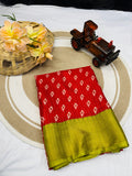 JAQURD BODAR DOLA SILK SPARKLE ZARI FLOWER PRINT