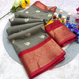 Jalpari Saree Dola Sparkle Zari Kalamkari Print Jacquard Border Beautiful Border Saree With Blouse