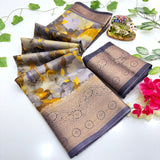 Jalpari Saree Dola Kalamkari Print Jacquard Border Beautiful Border Saree With Blouse