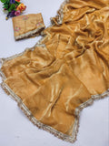 Jalpari Chiffon Golden Box Super hot Sequnce lace Pattern in limited edition Saree