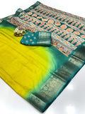 Jalpari Saree Dola Print Sparkle Zari Jacquard Border Beautiful Border Saree With Blouse Pcs