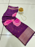 Jalpari Saree Marshmallow Bandhni Print Jacquard Border Beautiful Border Saree With Blouse