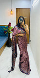 New Bollywood Designer Gaji Silk Designer Saree with Printed Pallu & Contrast Blouse