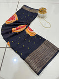 Jalpari Saree Marshmallow Bandhni Print Jacquard Border Beautiful Border Saree With Blouse
