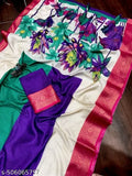 Dola Jequard Border Reco Sparkle Printed Beautiful Art Work Saree