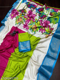 Dola Jequard Border Reco Sparkle Printed Beautiful Art Work Saree