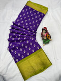 DOLA SILK SPARKLE ZARI FLOWER PRINT JAQURD BODAR