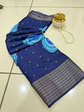 Jalpari Saree Marshmallow Bandhni Print Jacquard Border Beautiful Border Saree With Blouse