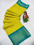 DOLA SILK SPARKLE ZARI FLOWER PRINT JAQURD BODAR