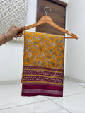 Jaipuri Hand Block Printed Soft Cotton Mulmul Saree ,Sanganeri Cotton Malmal Saree, Bagru Cotton Saree, Batic / Batik Print Cotton saree With Attached Blouse Piece