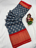 DOLA SILK SPARKLE ZARI FLOWER PRINT JAQURD BODAR