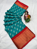 DOLA SILK SPARKLE ZARI FLOWER PRINT JAQURD BODAR