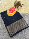 Jalpari Saree Marshmallow Bandhni Print Jacquard Border Beautiful Border Saree With Blouse
