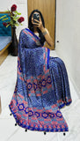 New Trending Bollywood Designer Gaji Silk Designer Saree with Printed Pallu & Contrast Blouse