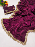 Jalpari Chiffon Golden Box Super hot Sequnce lace Pattern in limited edition Saree