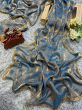 Jalpari Sapce silk Special Simmri Golden Box Pattern in limited edition Saree & Blouse