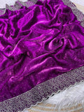 Jalpari Soft Chiffon Fendy Dark Colour & Fancy Val-Moti Border Pattern in limited edition Saree