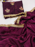 Jalpari Chiffon Golden Shining Super hot Sequnce lace Pattern in limited edition Saree