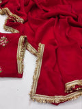 Jalpari Chiffon Golden Box Super hot Sequnce lace Pattern in limited edition Saree