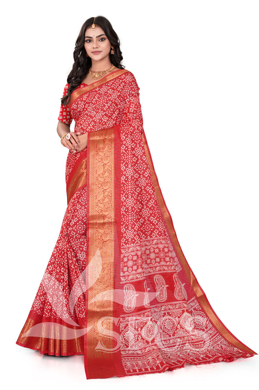 DOLA SILK SPARKLE ZARI DIGITAL PRINT WITH JACQUARD BODAR