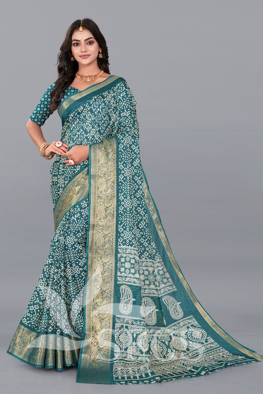 DOLA SILK SPARKLE ZARI DIGITAL PRINT WITH JACQUARD BODAR