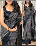 Dola Sequnce Jequard Border Digital Warli Printed Beautiful Art Work Saree