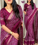 Dola Sequnce Jequard Border Digital Warli Printed Beautiful Art Work Saree