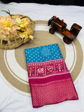JAQURD DOLA SILK SPARKLE ZARI BANDHNI PRINT WITH JACQUARD BODAR