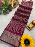Cotton Dola Silk Jacquard Border Bandhani Printed Jari Work Sari