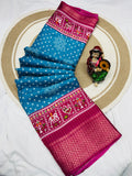 JAQURD BODAR DOLA SILK SPARKLE ZARI BANDHNI PRINT