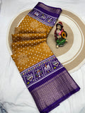 JAQURD BODAR DOLA SILK SPARKLE ZARI BANDHNI PRINT