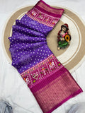JAQURD BODAR DOLA SILK SPARKLE ZARI BANDHNI PRINT