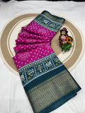 JAQURD BODAR DOLA SILK SPARKLE ZARI BANDHNI PRINT