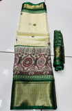 Jalpari Dola Sparkle Printed Jacquard Border Beautiful Colors Saree