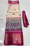 Jalpari Dola Sparkle Printed Jacquard Border Beautiful Colors Saree