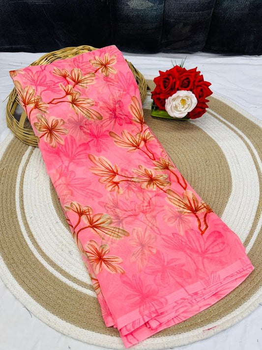 Beautiful Printed Designer Weightless Georgette Saree