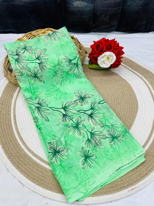 Beautiful Printed Designer Weightless Georgette Saree