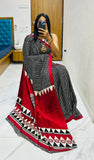 Pure Japan Crape Silk & Gajji Silk Bollywood Saree with Printed Blouse