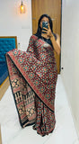 Bollywood Gajji Silk Bollywood Saree with Crape Silk Printed Pallu & Contrast Blouse