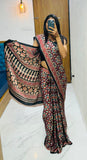 Bollywood Gajji Silk Bollywood Saree with Crape Silk Printed Pallu & Contrast Blouse